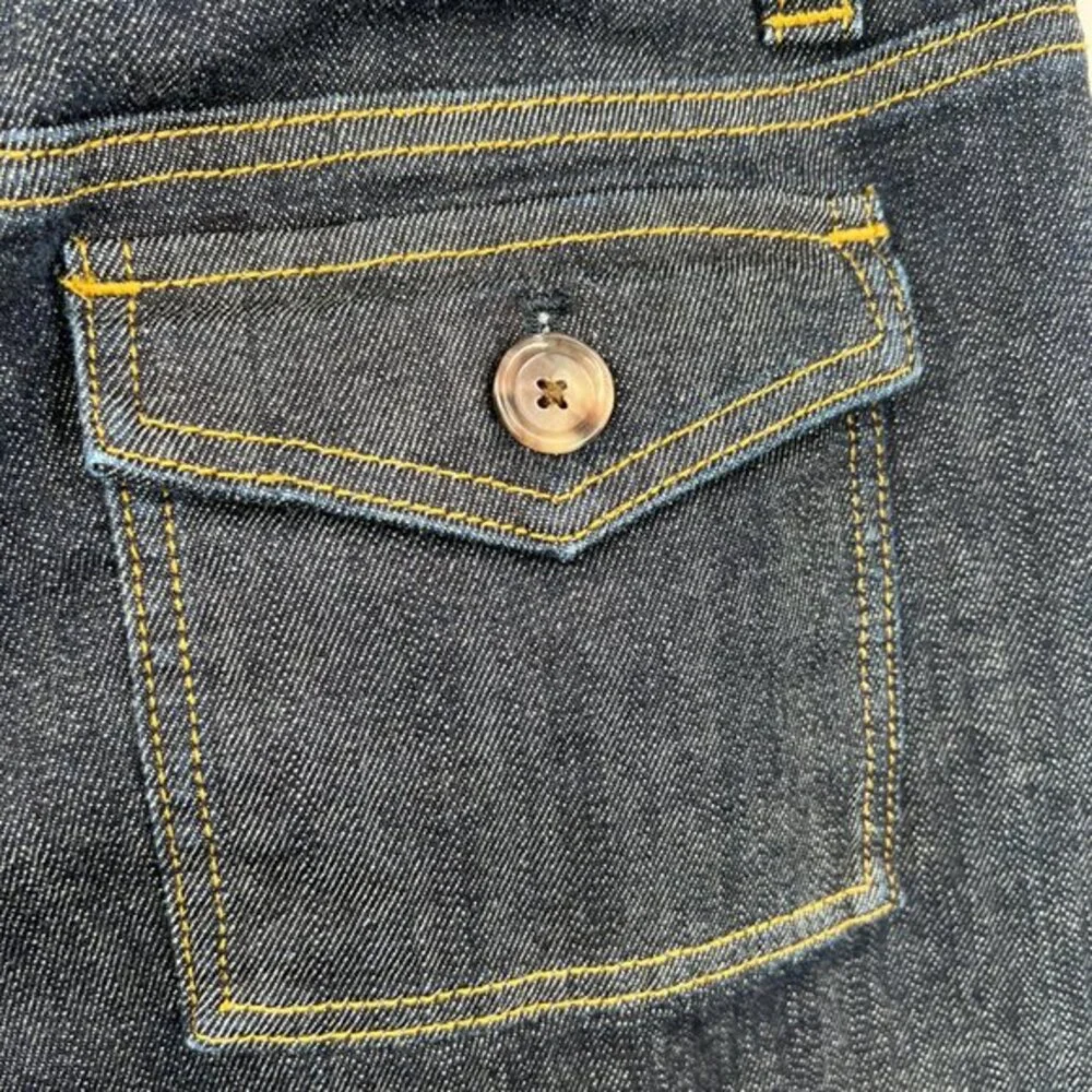 Ann Taylor modern fit Lindsay waist dark wash denim‎ blue wide leg cropped 10